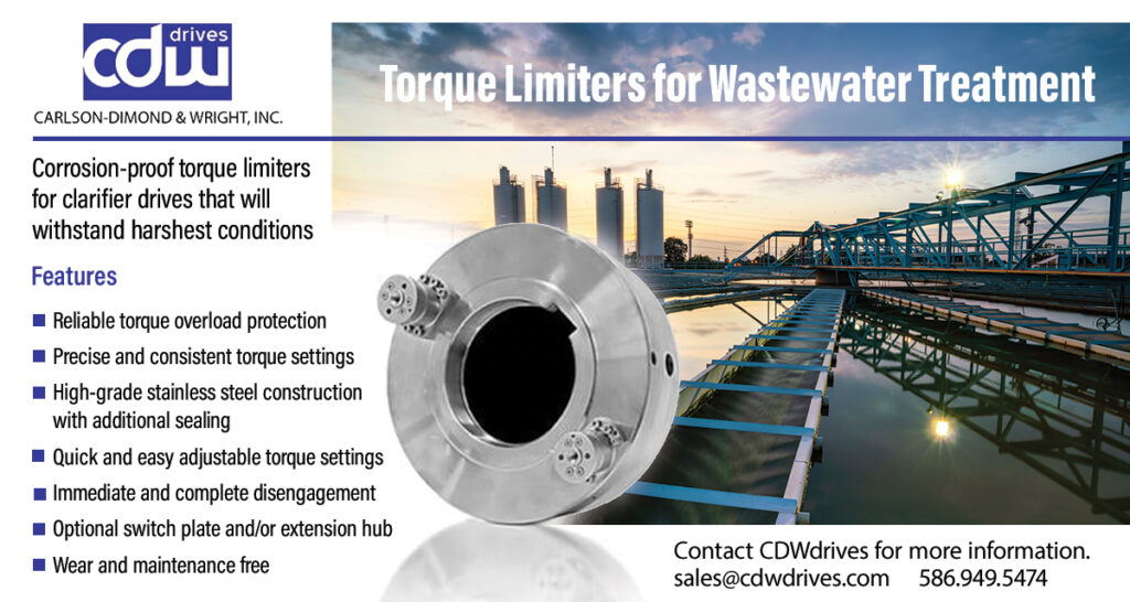 Torque limiters for wastewater treatment plants