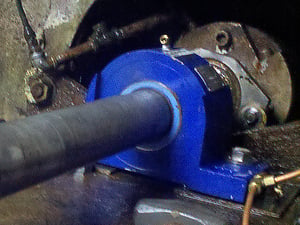 Custom Thorplas-Blue polymer bearing installed to replace worn metal bearing