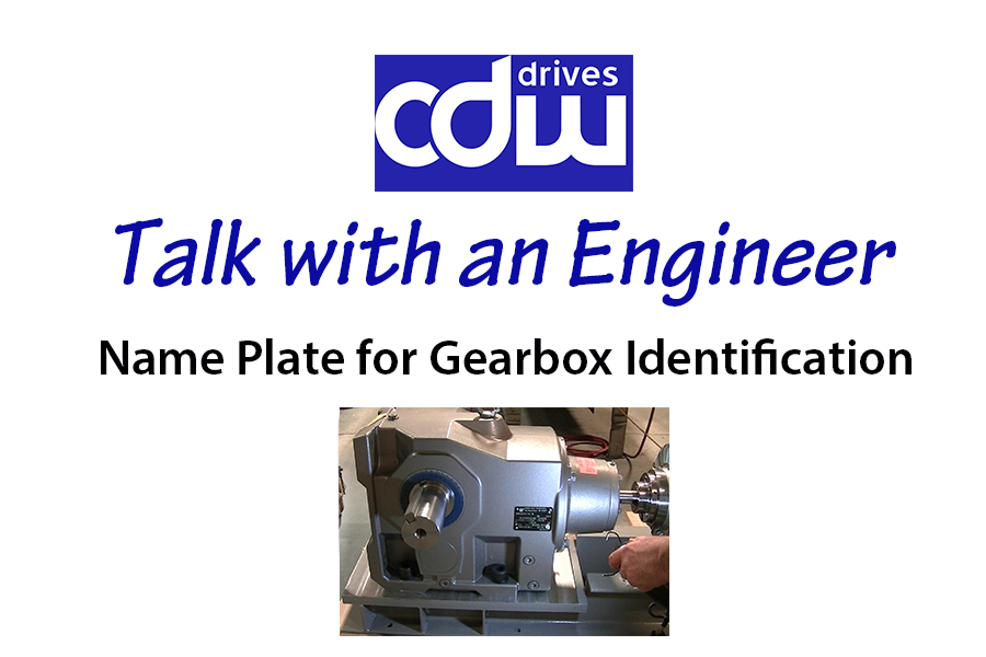 Name Plate for Gearbox Identification